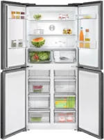 Serie 4 Kühl-Gefrierkombination mehrtürig, Glasfront 189.5 x 85.5 cm Schwarz, Total No Frost – Bild 3