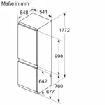 Serie 2 Einbau-Kühl-Gefrier-Kombination mit Gefrierbereich unten 177.2 x 54.1 cm Schleppscharnier – Bild 12
