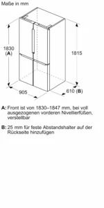 Serie 4 Kühl-Gefrier-Kombination, mehrtürig 183 x 90.5 cm Edelstahl – Bild 19