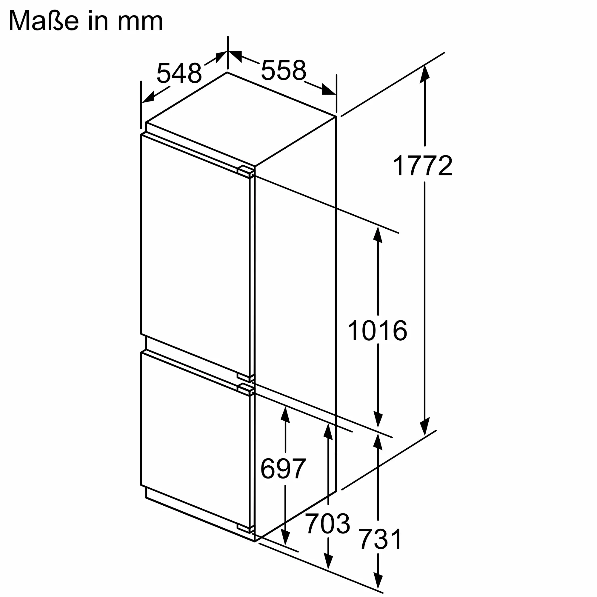 Serie 6 Einbau-Kühl-Gefrier-Kombination mit Gefrierbereich unten 177.2 x 55.8 cm Flachscharnier mit Softeinzug – Bild 11