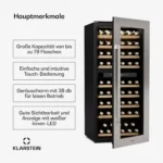 Vinsider 59,2cm 79 Flaschen Einbau-Weinkühlschrank​ 2 Zonen Silber – Bild 2