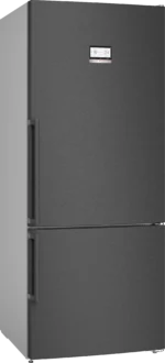Serie 6 Freistehende Kühl-Gefrier-Kombination mit Gefrierbereich unten 186 x 75 cm Gebürsteter schwarzer Stahl AntiFingerprint