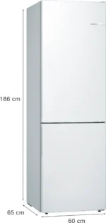 Serie 6 Freistehende Kühl-Gefrier-Kombination mit Gefrierbereich unten 186 x 60 cm Weiß – Bild 7