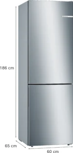 Serie 6 Freistehende Kühl-Gefrier-Kombination mit Gefrierbereich unten 186 x 60 cm Metall-Optik – Bild 7