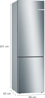 Serie 6 Freistehende Kühl-Gefrier-Kombination mit Gefrierbereich unten 201 x 60 cm Metall-Optik – Bild 7