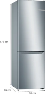 Serie 2 Freistehende Kühl-Gefrier-Kombination mit Gefrierbereich unten 176 x 60 cm Metall-Optik – Bild 6