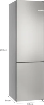 Serie 4 Freistehende Kühl-Gefrier-Kombination mit Gefrierbereich unten 203 x 60 cm Edelstahl – Bild 9