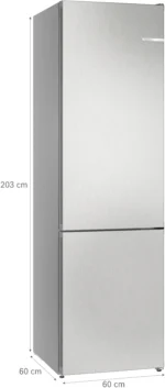 Serie 4 Freistehende Kühl-Gefrier-Kombination mit Gefrierbereich unten 203 x 60 cm Metall-Optik – Bild 9