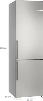 Serie 4 Freistehende Kühl-Gefrier-Kombination mit Gefrierbereich unten 203 x 60 cm Edelstahl – Bild 9