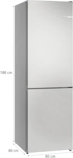 Serie 4 Freistehende Kühl-Gefrier-Kombination mit Gefrierbereich unten 186 x 60 cm Metall-Optik – Bild 9