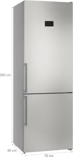 Serie 6 Freistehende Kühl-Gefrier-Kombination mit Gefrierbereich unten 203 x 70 cm Edelstahl – Bild 8