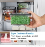 Serie 6 Freistehende Kühl-Gefrier-Kombination mit Gefrierbereich unten 201 x 60 cm Metall-Optik – Bild 10