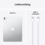 Apple 13" iPad Pro M5, 2 TB: Ultra Retina XDR Display – Nanotexturglas, 12 MP Querformat Frontkamera/12 MP Rückkamera, LiDAR Scanner, WLAN und 5G Mobilfunk – Silber – Bild 2