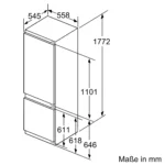 Serie 6 Einbau-Kühl-Gefrier-Kombination mit Gefrierbereich unten 177.2 x 55.8 cm Flachscharnier mit Softeinzug – Bild 12