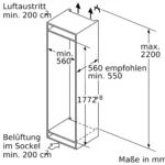 Serie 6 Einbau-Kühl-Gefrier-Kombination mit Gefrierbereich unten 177.2 x 55.8 cm Flachscharnier mit Softeinzug – Bild 13
